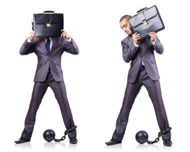 Beyaza prangalı bir iş adamı