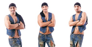 Dansçı beyaz üzerinde dans ediyor