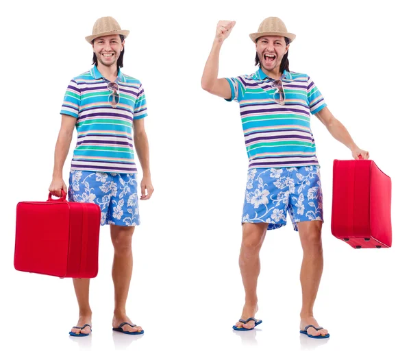 Uomo che si prepara per questa vacanza estiva — Foto Stock