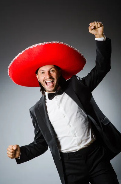 Young mexican man wearing sombrero — Stock Photo, Image