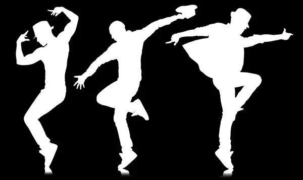 Silhuetas de dançarinos no conceito de dança — Fotografia de Stock