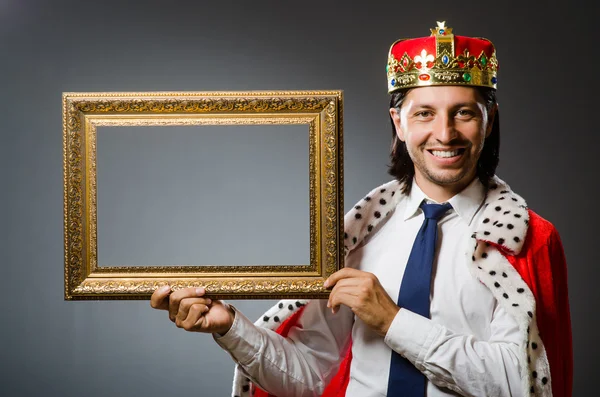 Young king businessman in royal concept — Stock Photo, Image