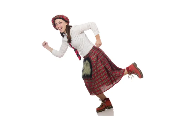 Scottish woman isolated on the white background — Stock Photo, Image