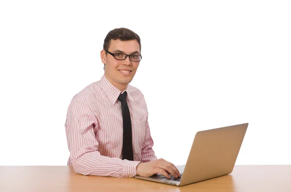 Joven hombre de negocios aislado en el blanco — Foto de Stock