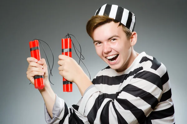 Funny prisoner in prison concept — Stock Photo, Image