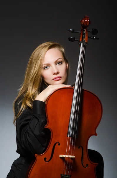 Young woman in musical concept — Stock Photo, Image