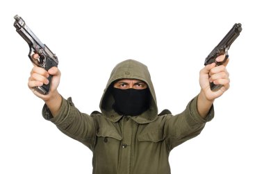 Maskeli adam beyaz üzerinde suç kavramında