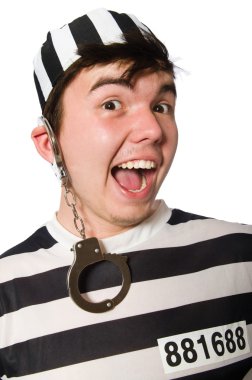 Mahkûm beyaz arka planda izole edildi