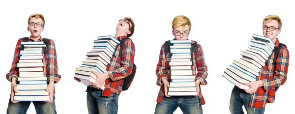 Foto composita di studente con libri — Foto Stock