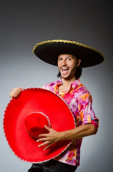 Young mexican man wearing sombrero — Stock Photo, Image