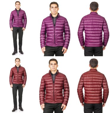 Moda konsepti olan genç bir adam beyazlara izole edilmiş.