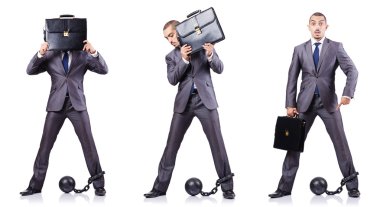 Beyaza prangalı bir iş adamı