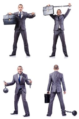 Beyaza prangalı bir iş adamı