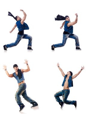 Dansçı beyaz üzerinde dans ediyor