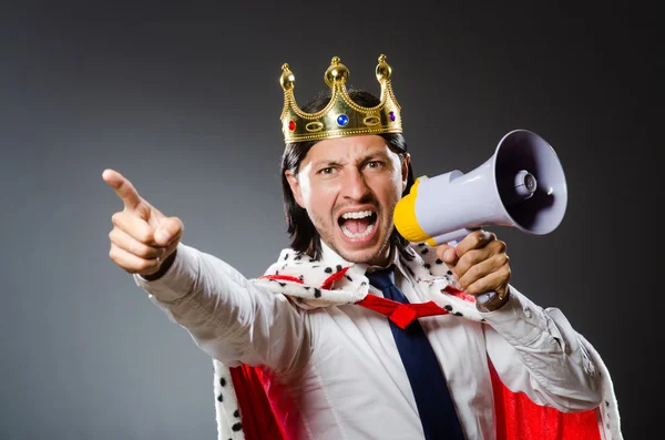 Young king businessman in royal concept — Stock Photo, Image