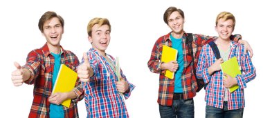 Beyaz tenli genç öğrenci.