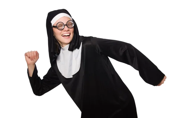 Nun isolerad på den vita bakgrunden — Stockfoto