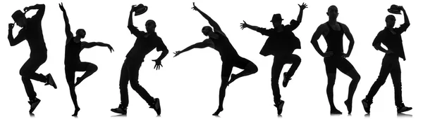 Silhouette di ballerini nel concetto di danza — Foto Stock