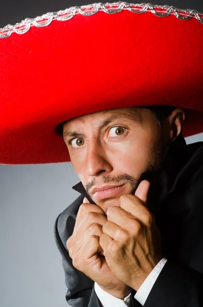 Young mexican man wearing sombrero — Stock Photo, Image