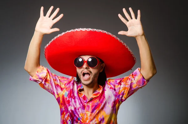 Young mexican man wearing sombrero — Stock Photo, Image