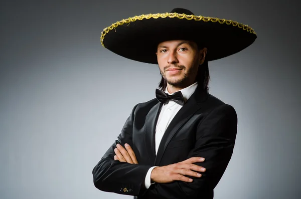 Young mexican man wearing sombrero — Stock Photo, Image