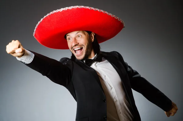 Young mexican man wearing sombrero — Stock Photo, Image