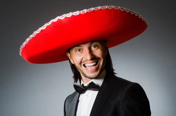 Young mexican man wearing sombrero — Stock Photo, Image