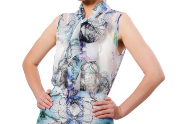 Beyaz izole güzel uzun elbise