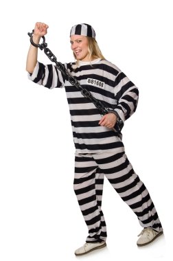 Mahkûm beyaz arka planda izole edildi