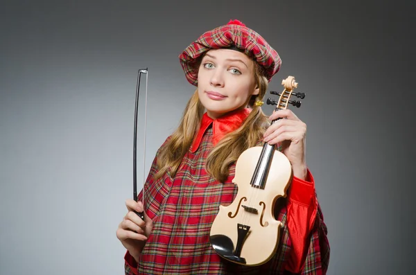 Nő skót ruházat zenei koncepció — Stock Fotó