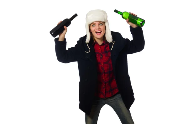 Kvinna med hatt i roligt koncept — Stockfoto