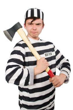 Mahkûm beyaz arka planda izole edildi