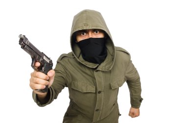 Maskeli adam beyaz üzerinde suç kavramında