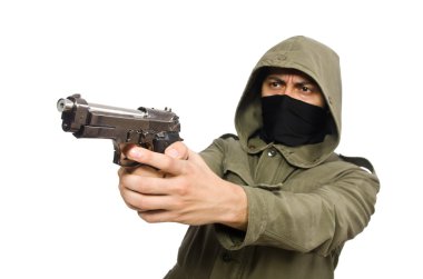 Maskeli adam beyaz üzerinde suç kavramında