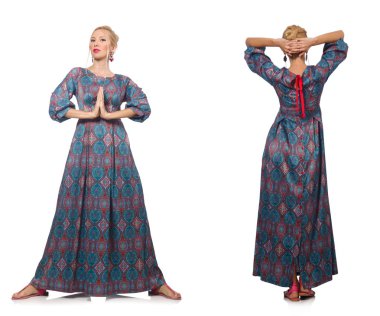 Çeşitli pozlarda kadın resmi.