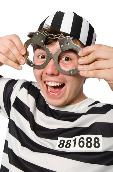 Mahkûm beyaz arka planda izole edildi