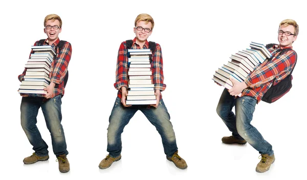 Composite photo of student with books — Stock Photo, Image