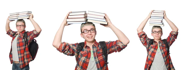 Photo composite de l'étudiant avec des livres — Photo