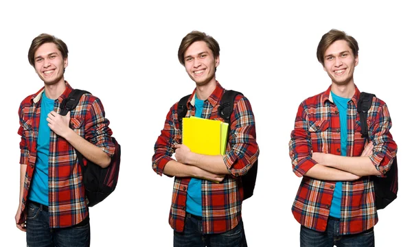 Photo composite de l'étudiant avec des livres — Photo