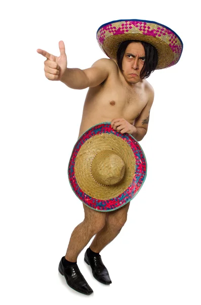 Naakte Mexicaanse man geïsoleerd op wit — Stockfoto