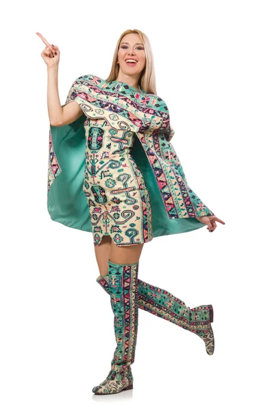 Azerbaycan halı elemanları ile elbise modeli