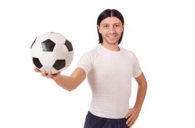 Genç futbolcu beyazların arasında izole edilmiş.