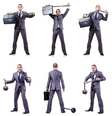 Beyaza prangalı bir iş adamı