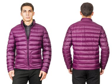 Moda konsepti olan genç bir adam beyazlara izole edilmiş.