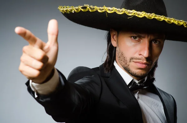 Young mexican man wearing sombrero — Stock Photo, Image