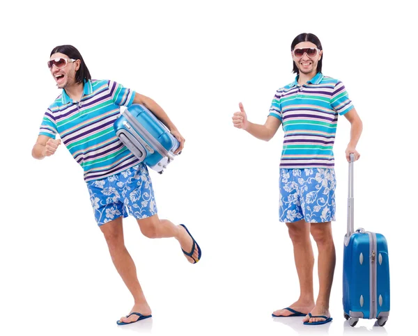 Uomo che si prepara per questa vacanza estiva — Foto Stock
