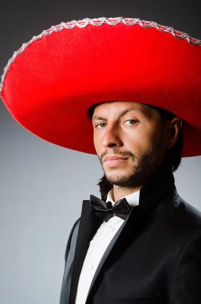 Young mexican man wearing sombrero — Stock Photo, Image