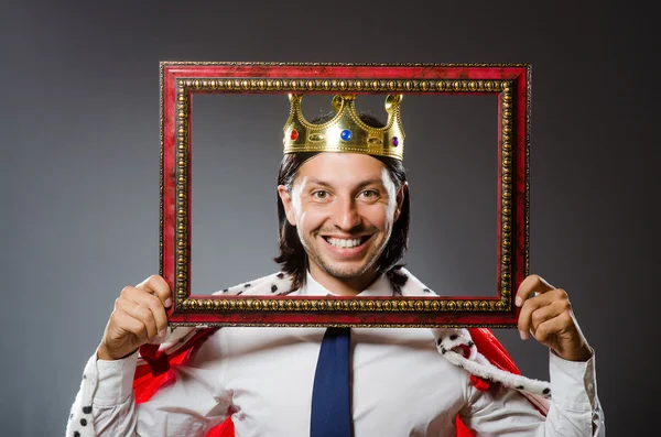 Young king businessman in royal concept — Stock Photo, Image