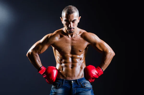 Boxeador rasgado no conceito de esportes — Fotografia de Stock