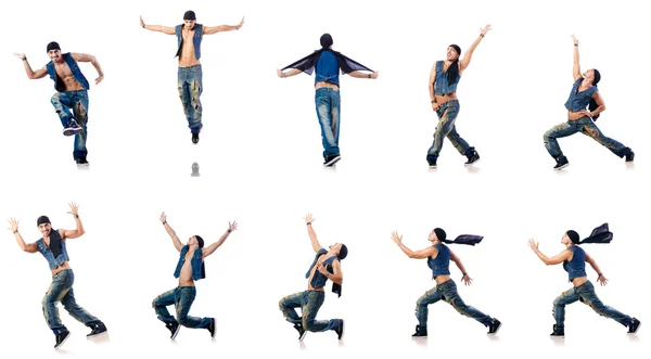 Danser på hvit – stockfoto